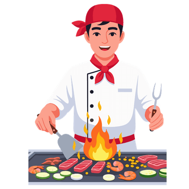 Chef cooks using customer’s ingredients